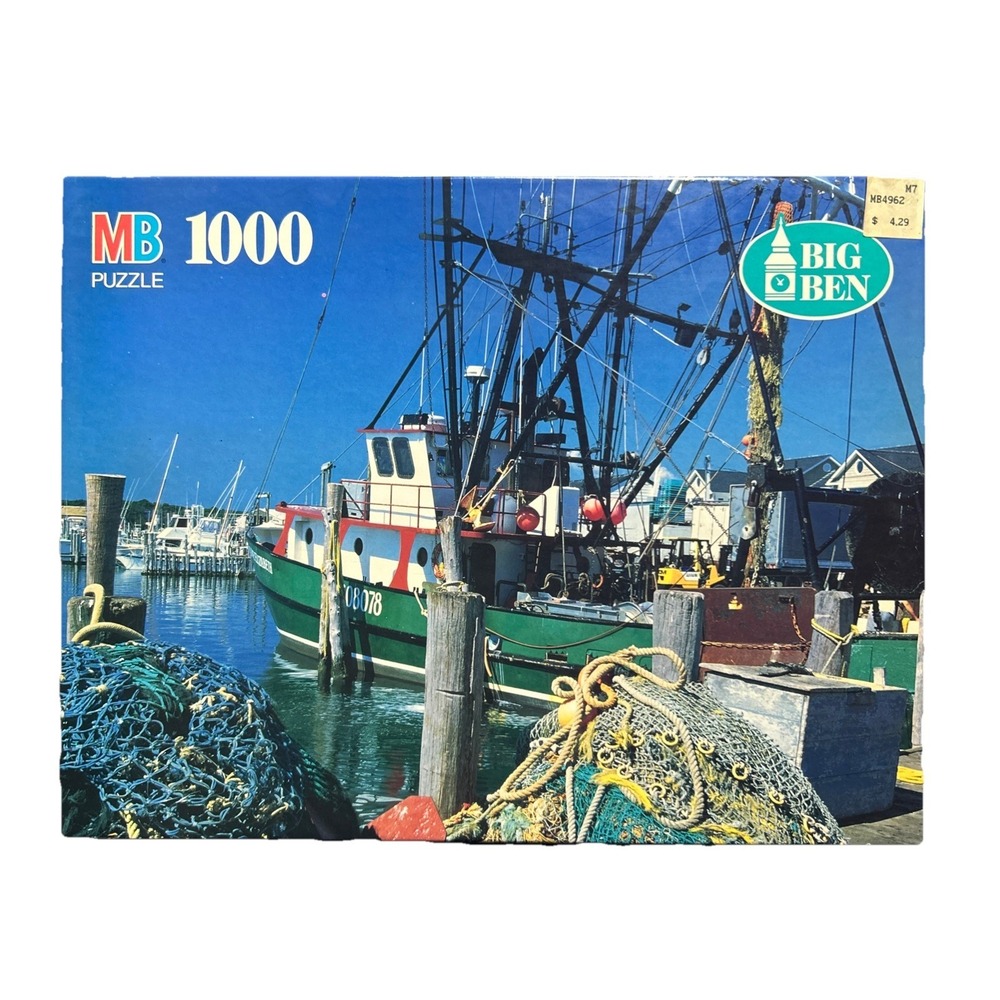 Vintage NEW Milton Bradley MB Puzzle Montauk Harbor Long Island NY 4962-21 F/S